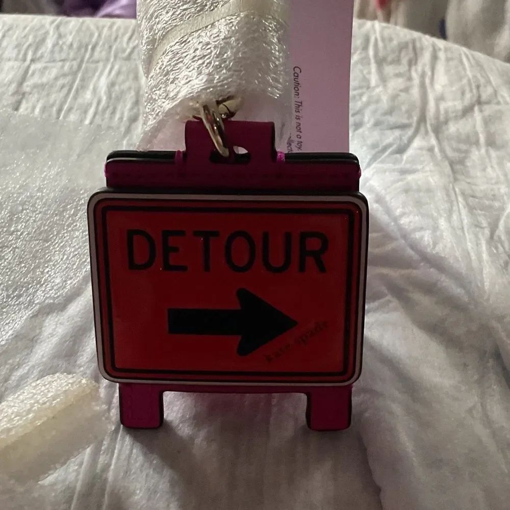 kate spade Orange and Black Detour Sign Key/Fob Holder - Picture 5 of 5